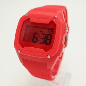 Freestyle Killer Shark XL Red 46mm Watch Backlight Alarm Timer w New Battery